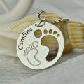 Personalised Baby Footprint Pendant Personalised baby footprint pendant necklace view