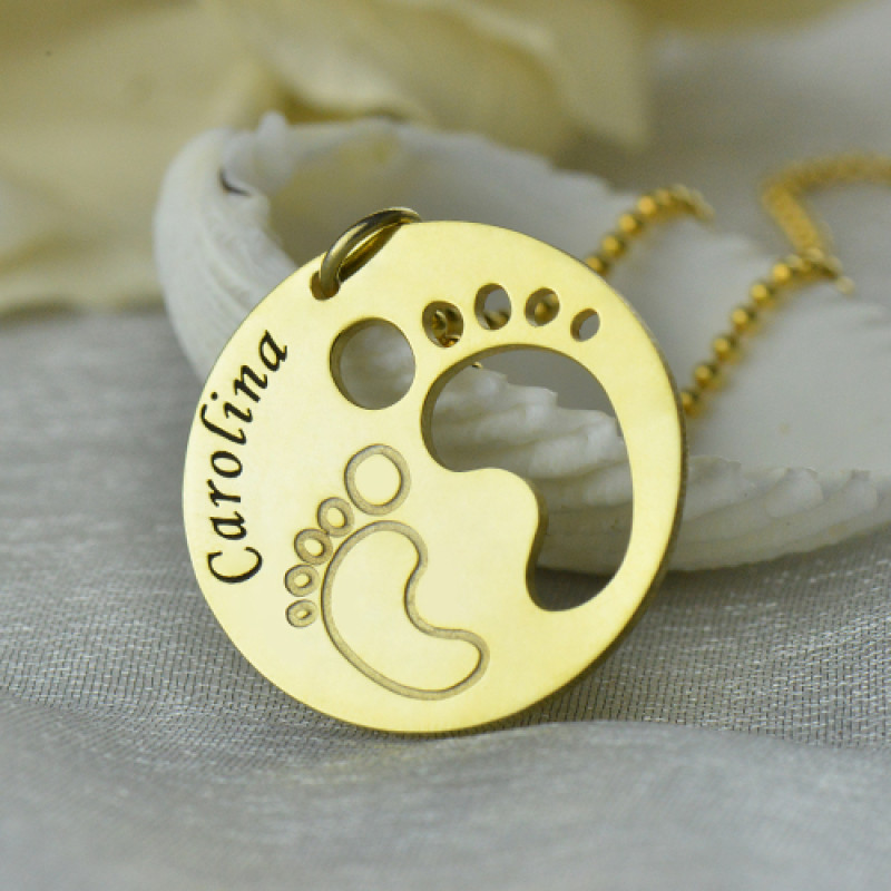 Personalised Baby Footprint Pendant Personalised cut-out baby footprint pendant