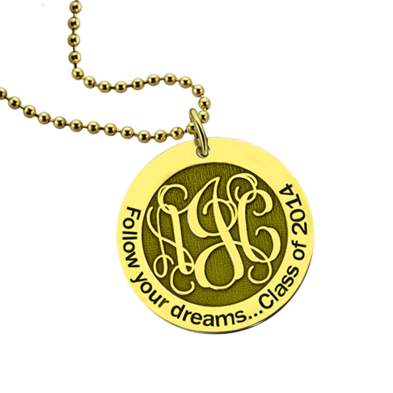 Follow Your Dreams Disc Monogram Necklace Follow Your Dreams disc monogram necklace product image