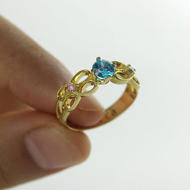 Personalised birthstone infinity promise ring detail image