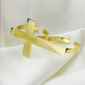 Engraved name two-finger cross ring product image