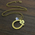 Birthstone Horseshoe Necklace Birthstone horseshoe necklace product view