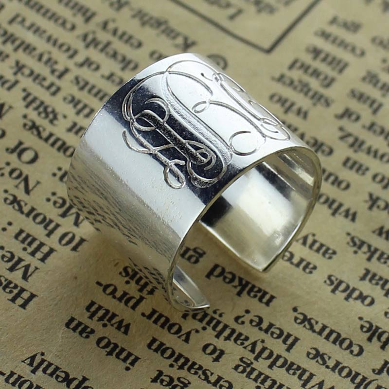 Personalised monogram cuff ring product image
