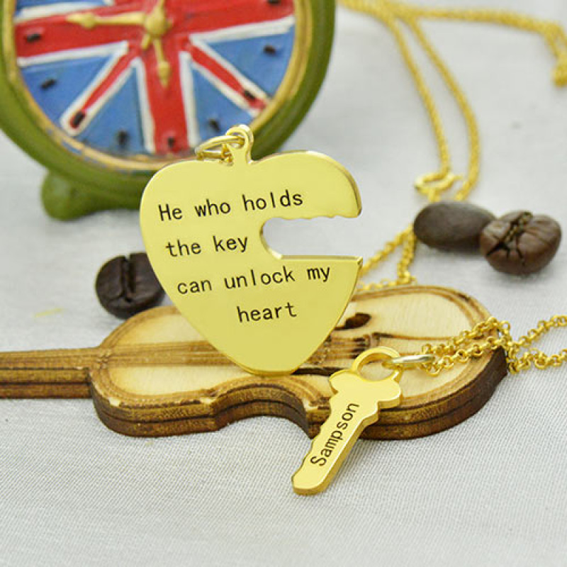 He Who Holds the Key interlocking couple necklace set image