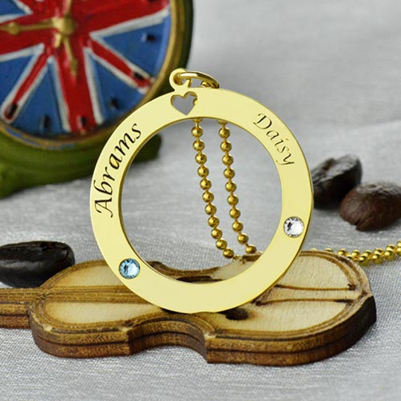 Circle of Love Personalised Name Necklace Circle of Love personalised name necklace with birthstones