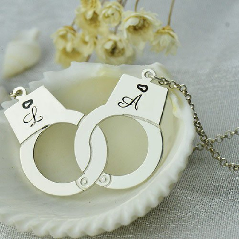 Personalised Sterling Silver Handcuff Necklace Personalised sterling silver handcuff necklace product image
