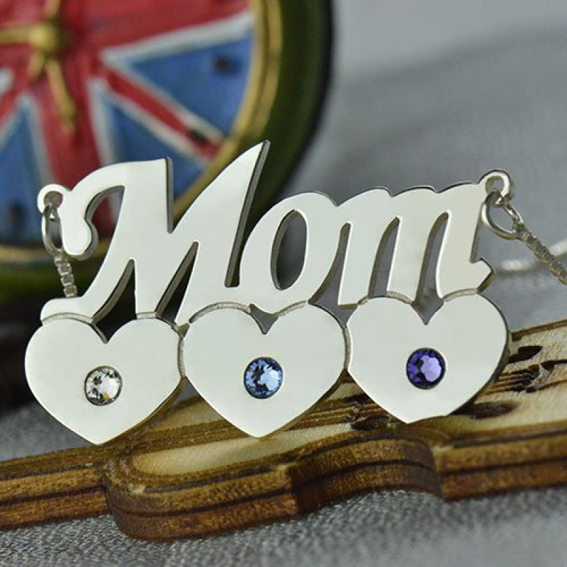 Children's birthstone mother necklace pendant