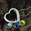 Open Heart Promise Phrase Necklace with Birthstone Open heart promise phrase necklace with birthstone