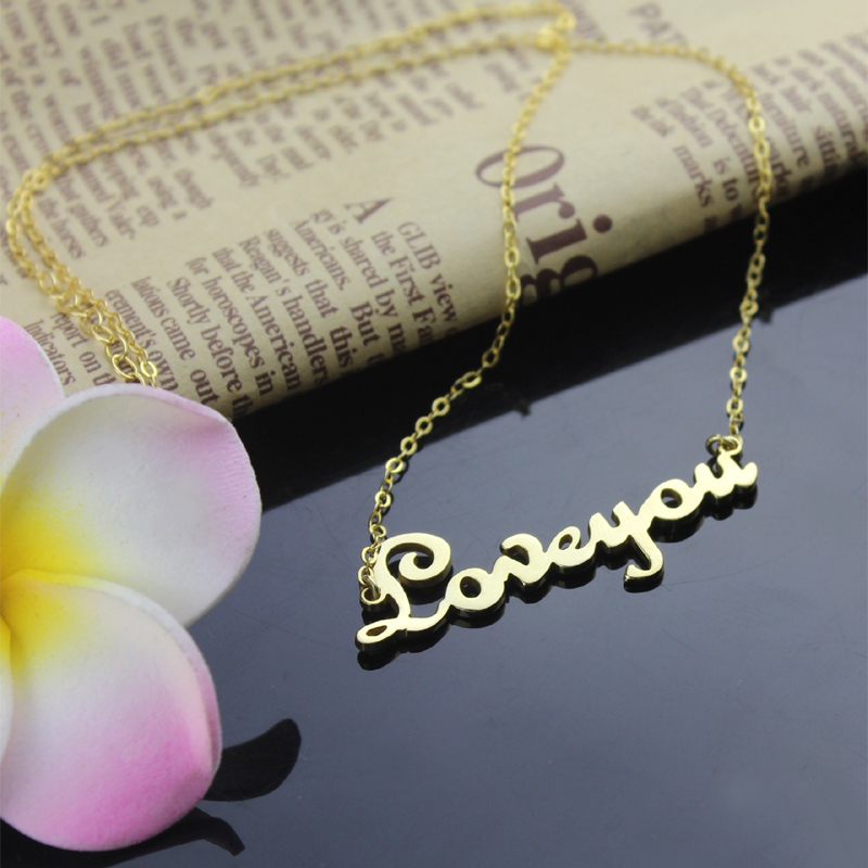Personalised I Love You Name Necklace Personalised French font I Love You name necklace product image