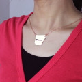 Personalised Arkansas Heart Necklace Personalised Arkansas heart necklace product view