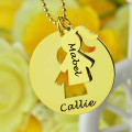Engraved Mother and Child Necklace Set Engraved mother and child necklace set