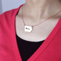 Iowa State Map Heart Name Necklace Alternate View Iowa state map heart name necklace alternate view