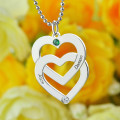 Personalised double heart necklace alternate product view