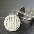 Personalised men's block monogram cufflinks, gallery view