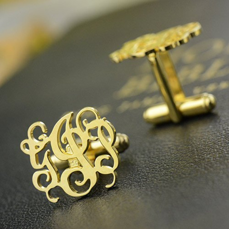 Personalised 3-Initial Monogram Cufflinks Personalised three-initial monogram cufflinks product image