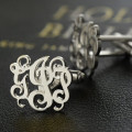Personalised Script Monogram Cufflinks Personalised three-initial script monogram cufflinks