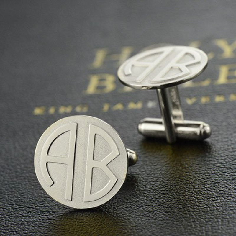 Personalised Block Monogram Cufflinks Personalised block monogram cufflinks, gallery image