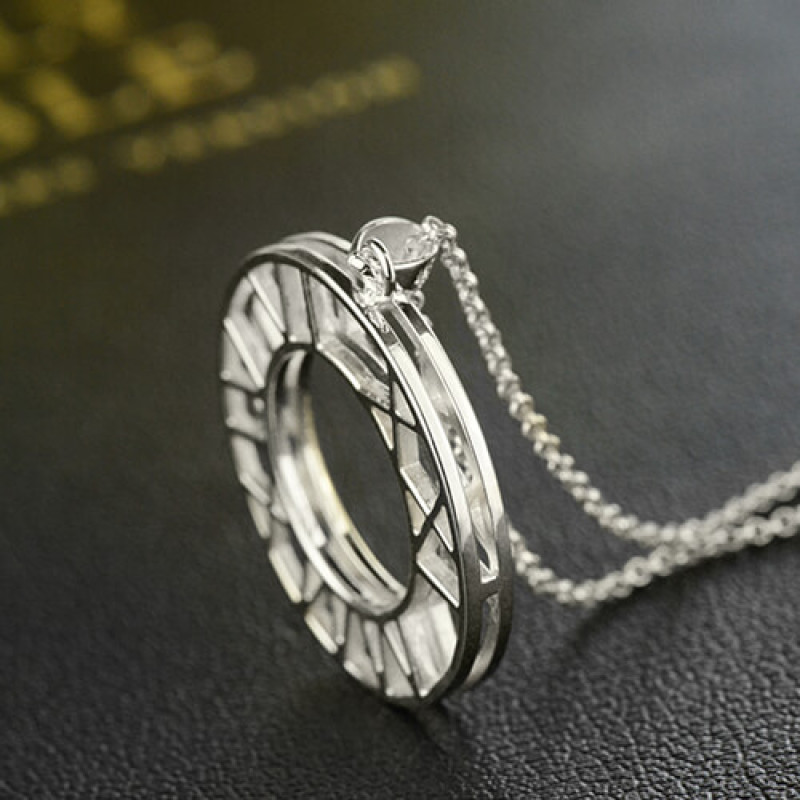 Double Circle Roman Numeral Necklace Personalised double circle Roman numeral necklace product image
