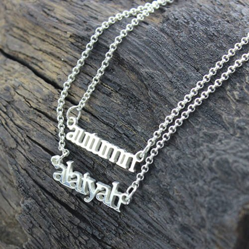 Sterling Silver Double Layer Mini Name Necklace product image