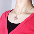 Texas state map heart name necklace in rose gold