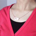 Personalised PA state map necklace with heart name design