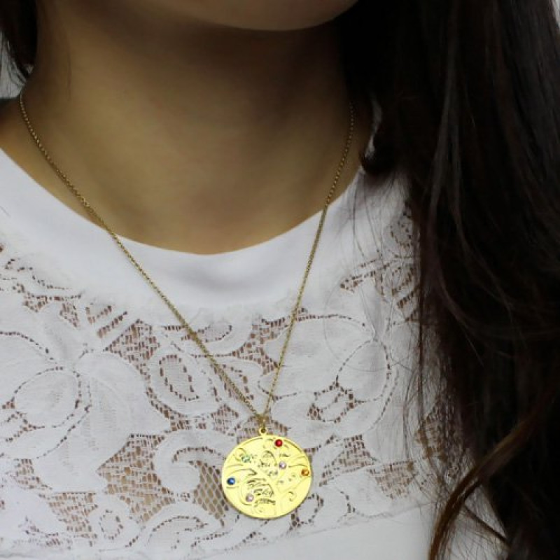 Personalised Family Tree Necklace Personalised family tree birthstone necklace