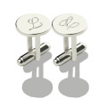 Initial Cufflinks Detail Personalised round initial cufflinks detail