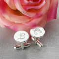Initial Cufflinks View Personalised round initial cufflinks view