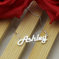 Sterling Silver Retro Name Necklace - Product Image Sterling silver retro personalised name necklace product image