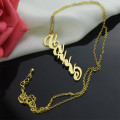 18ct Gold Vertical Name Necklace 18ct solid gold vertical Carrie style personalised name necklace