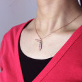 Custom Florida state map heart name necklace in rose gold
