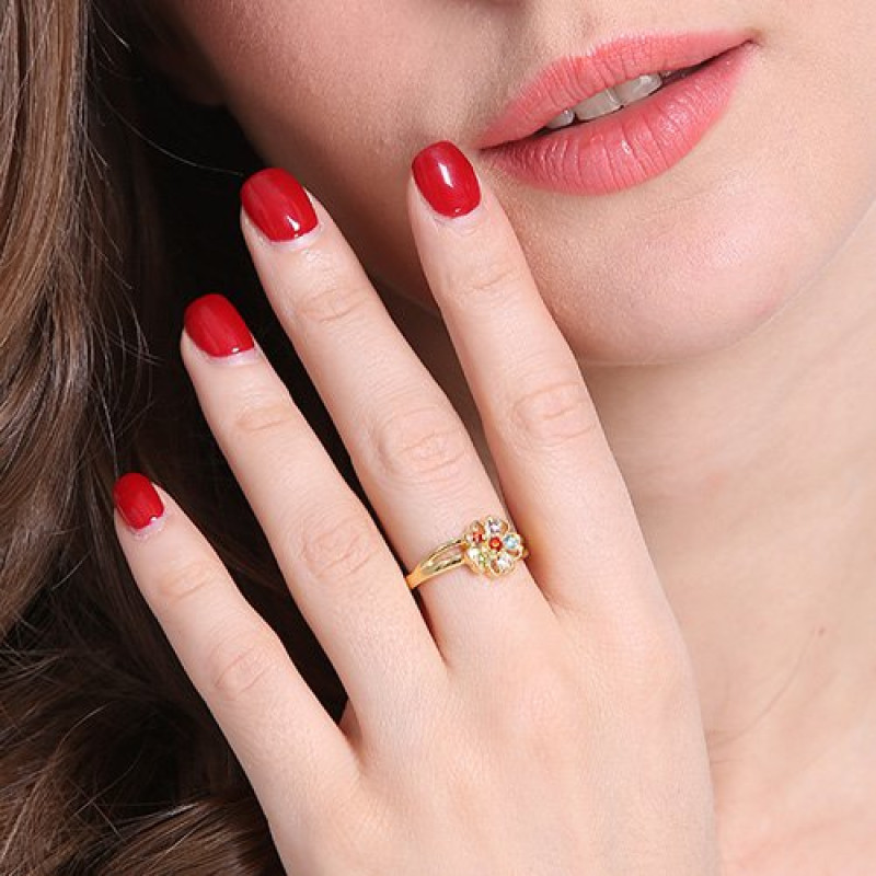 Personalised Birthstone Flower Promise Ring Personalised birthstone flower promise ring with name