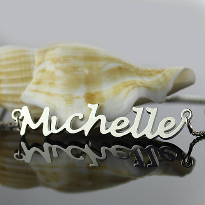 Handwriting Name Necklace Product View Personalised handwriting-style name necklace product view