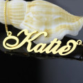 Personalised nameplate necklace with Carrie-style lettering