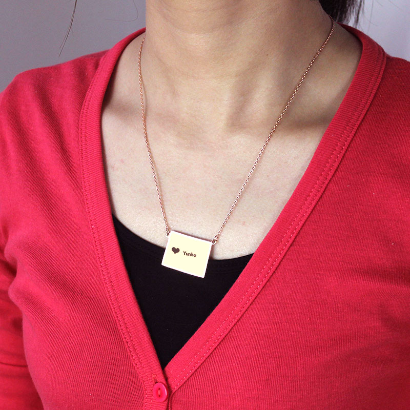 Wyoming Map Heart Name Necklace Wyoming state map heart name necklace