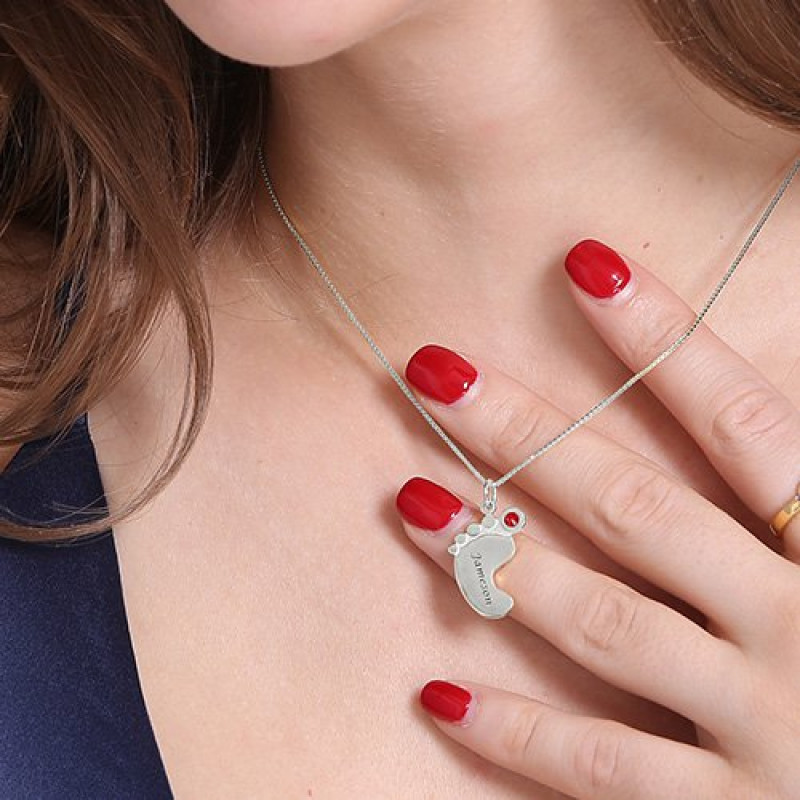 Personalised Baby Feet Pendant Personalised baby feet pendant necklace