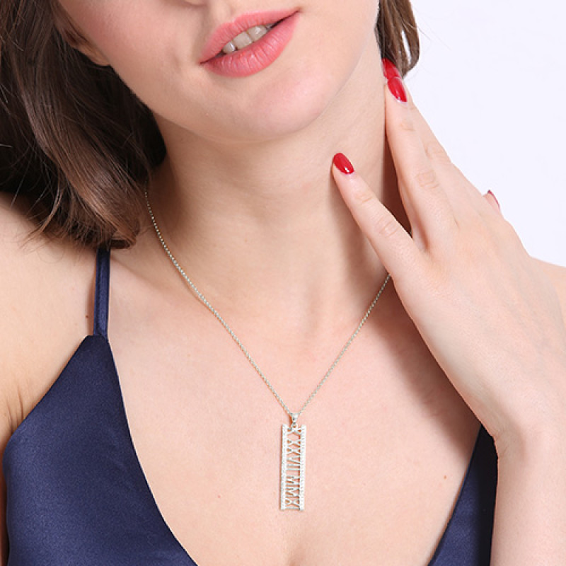 Vertical birthstone necklace product image
