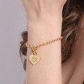 Personalised heart initial charm bracelet detail
