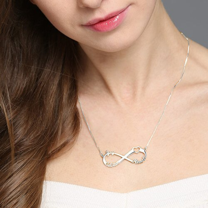 Heart infinity necklace product detail