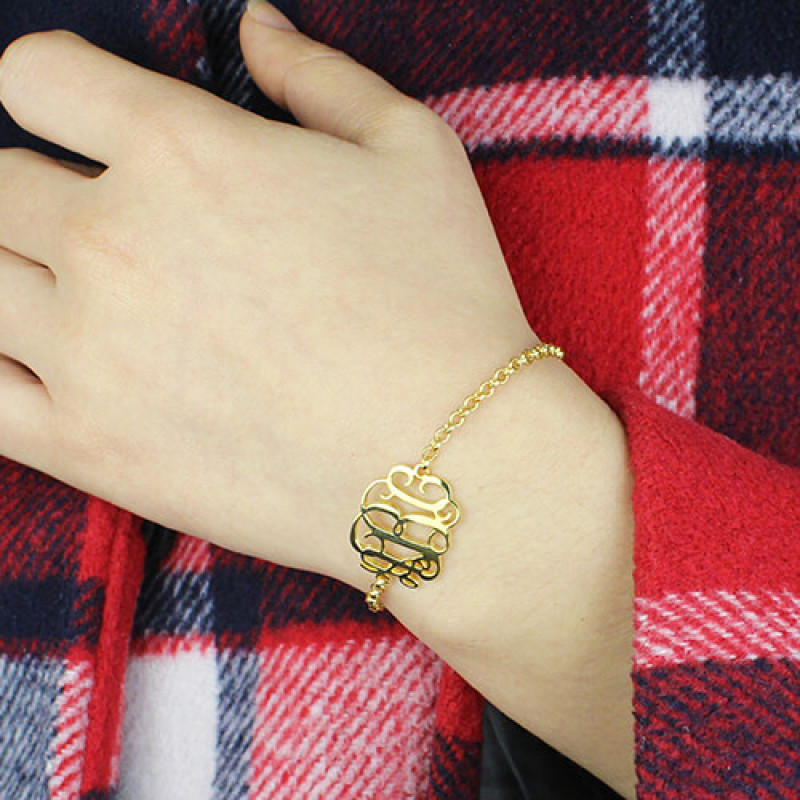 Personalised monogram name bracelet view