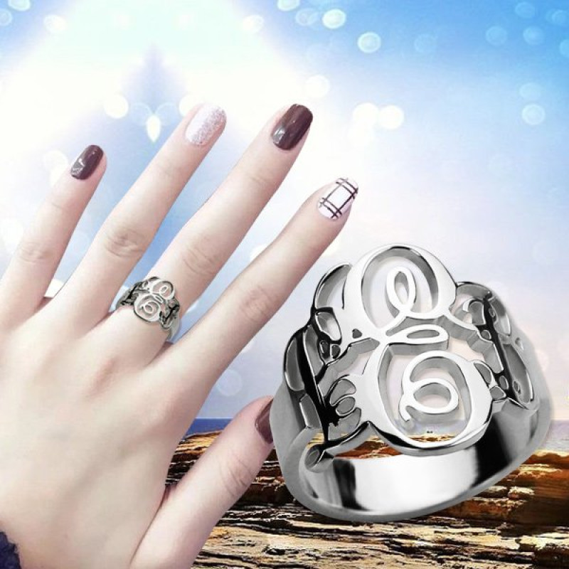 Personalised fancy monogram ring product image