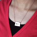 Colorado state-shaped personalised heart name necklace