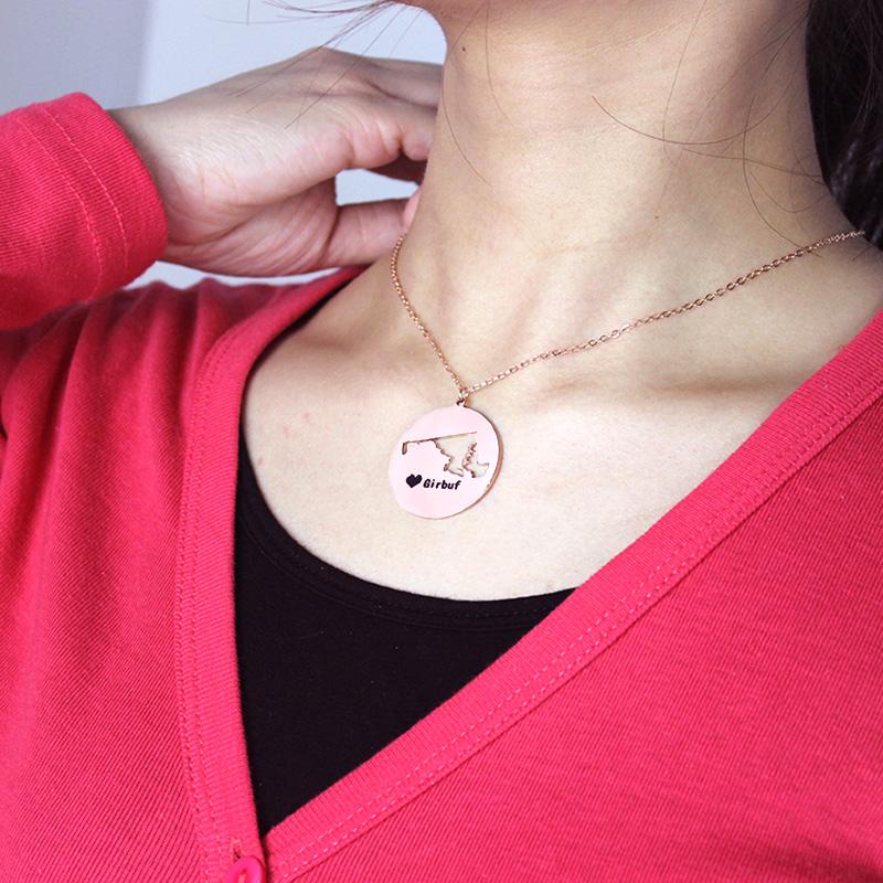 Custom Maryland state name necklace product image