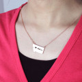 Montana state-shaped name necklace with heart detail