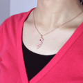 Custom New Jersey state-shaped heart name necklace product image