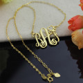 Personalised 18ct solid gold monogram love necklace product view