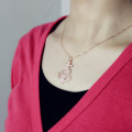Rose Gold Anchor Cross Monogram Initial Pendant Detail Rose Gold Anchor Cross Monogram Initial Pendant detail view