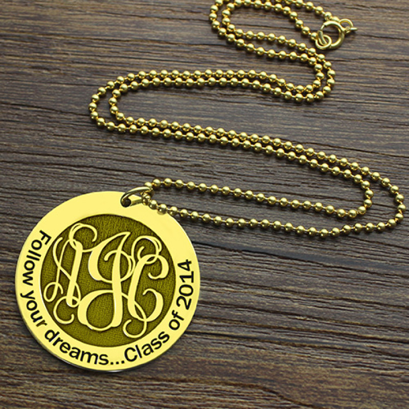 Follow Your Dreams Disc Monogram Necklace Follow Your Dreams disc monogram necklace product view