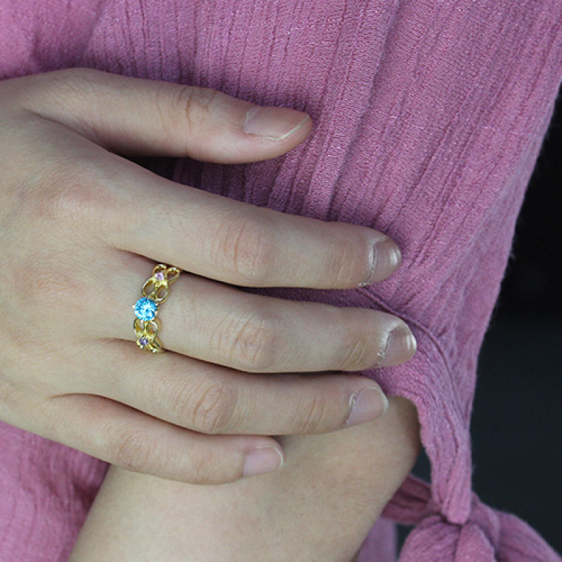 Personalised birthstone infinity promise ring product view