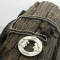 Sterling Silver Circle Necklace - Gallery View Personalised sterling silver circle necklace, gallery image